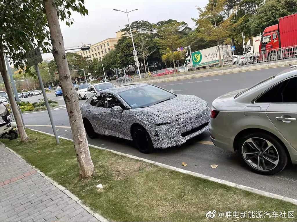 Toyota bZ sedan exterior spy shot