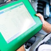 Car diagnostics software on a touchscreen device