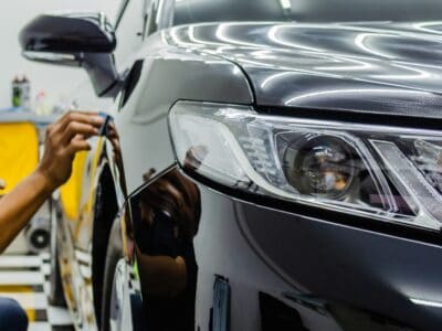 Ceramic coating a black car